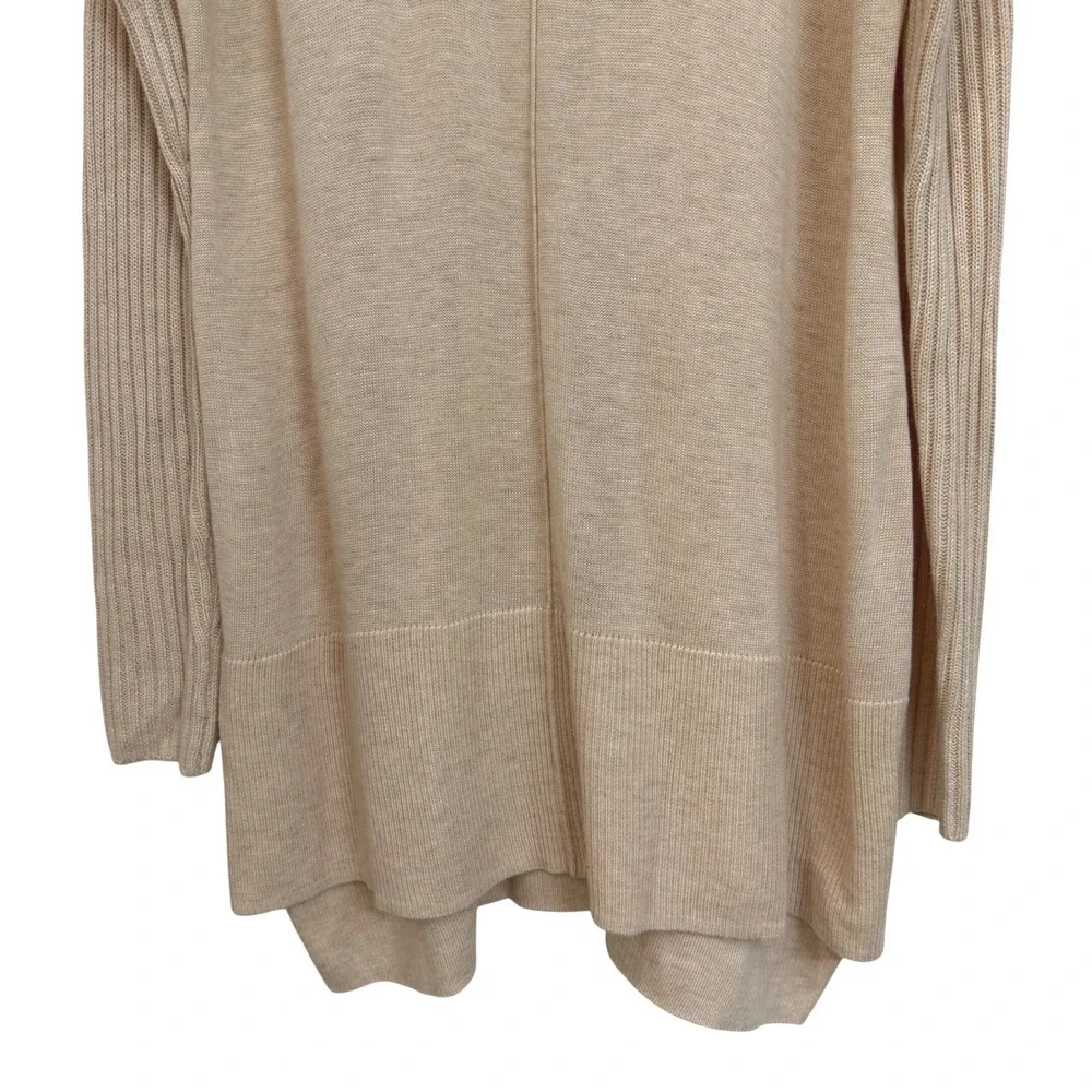 Soft Surroundings Cowl Neck Tunic Sweater Beige Oatmeal Cashmere Wool Blend S - Picture 3 of 7